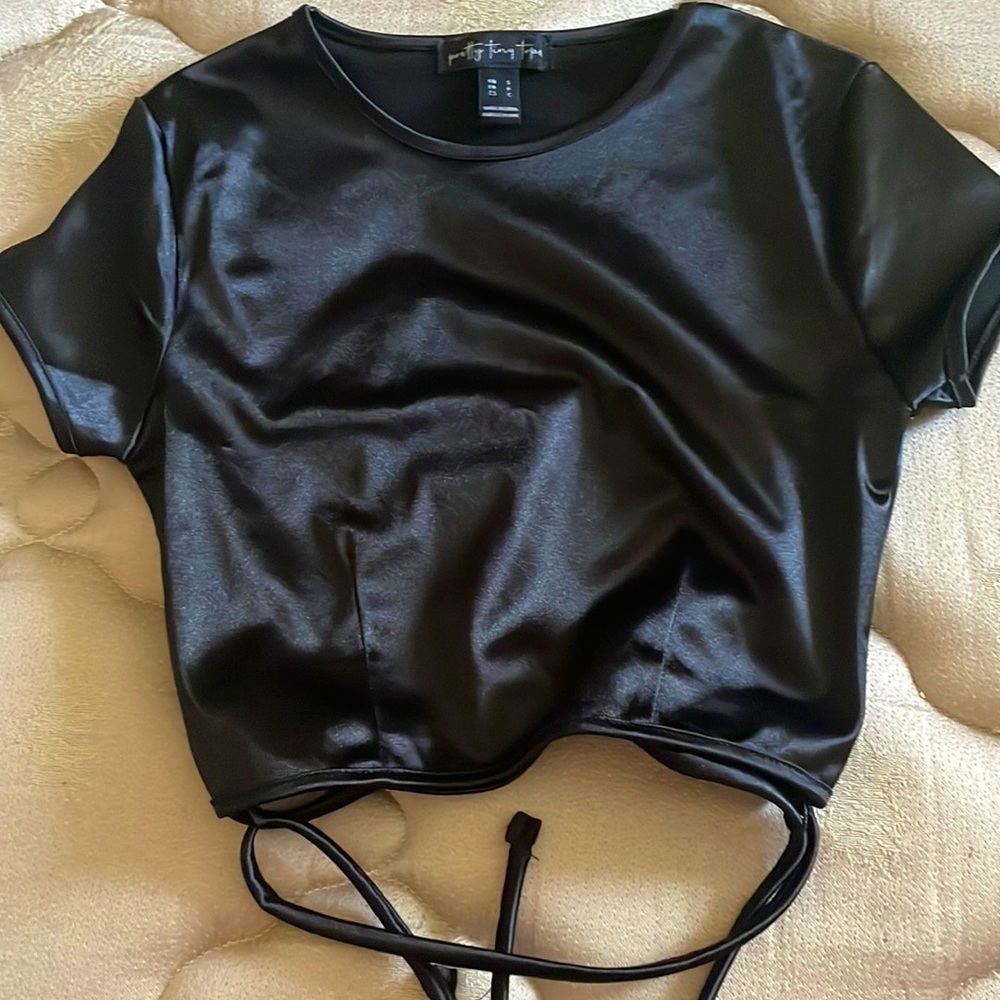 Black crop top, Size- S, Conditions- Very good and never used,